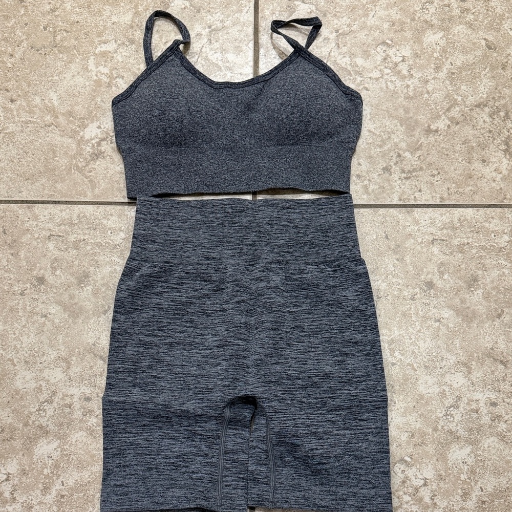 Thrive Charcoal Sports Bra and Shorts Set